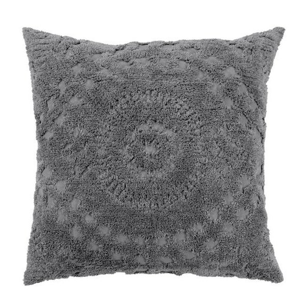 Better Trends Better Trends SHR2626GRY Rio Medallion Chenille Sham; Gray - Twin Size SHR2626GRY